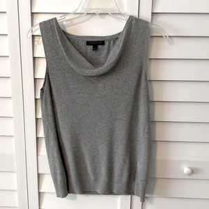 Gray cowl neck sleeveless blouse